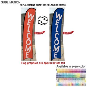 Replacement Flag for 10' Small Feather Flag Kit, Full Color Graphics One Side