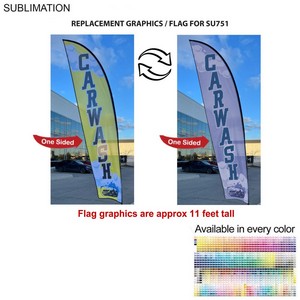 Replacement Flag for 13' Medium Feather Flag Kit, Full Color Graphics One Side