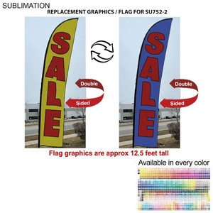 Replacement Flag for 15' Large Feather Flag Kit, Full Color Graphics Double Sided