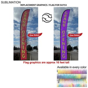 Replacement Flag for 19' X-Large Feather Flag Kit, Full Color Graphics One Side