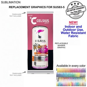 Replacement Graphics For Premium Retractable Pull Up Banner, Sublimated Heavy Fabric (33.5"x79")
