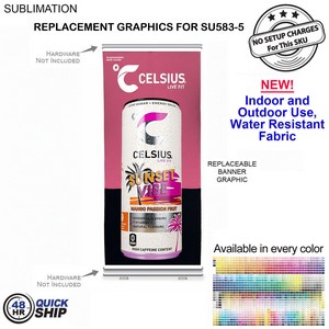 [SU983-7] 48Hr Quick Ship - Replacement Graphics For Premium Retractable Pull Up Banner (33.5"x79")