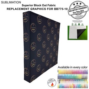 Replacement Graphics for 7.5' Straight Wall w/Wrap End Caps, Superior Block Out Fabric