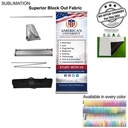 Sublimated Deluxe Retractable Pull Up Banner, Superior Block Out Fabric, 33.5x79, Wide Base