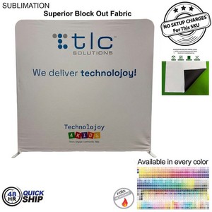 [BB733-3] 48Hr Quick Ship -EuroFit Tension Fabric Straight Wall Kit, Double Sided Graphics (8'X8')