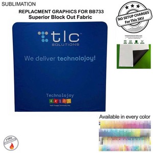 [BB743] Replacement Graphics Double Sided EuroFit Superior Block Out Tension Fabric Slip on cover (8'x8')