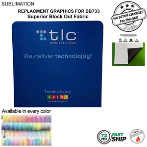 [BB743-2] 72Hr Fast Ship - Replacement Graphics Double Sided, EuroFit Block Out Fabric Slip on Cover (8'x8')