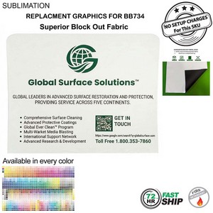 [BB744-2] 72Hr Fast Ship - Replacement Graphics Double Sided, EuroFit Block out Fabric Slip on Cover (10'x8')