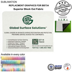 [BB744-3] 48Hr Quick Ship - Replacement Graphics Double Sided, EuroFit Block out Fabric Slip on Cover (10'x8')