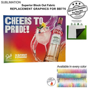 [BB786] Replacement Graphics for 10' Straight Wall w/Velcro® On The back, Superior Block Out Fabric.