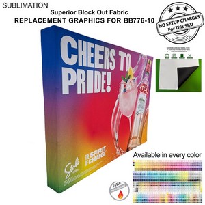[BB786-10] Replacement Graphics for 10' Straight Wall w/Wrap End Caps, Superior Block Out Fabric.