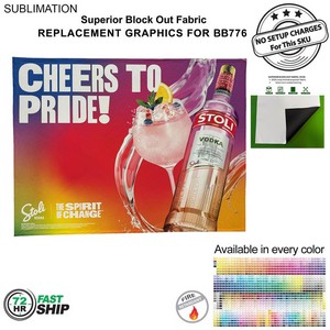 72Hr Fast Ship - Replacement Graphics for 10' Straight Wall w/Velcro® On The Back