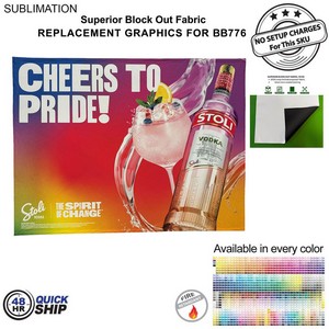 48Hr Quick Ship - Replacement Graphics for 10' Straight Wall w/Velcro® On The Back