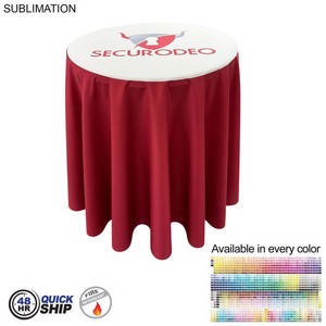 [SU639-3] 48Hr Quick Ship - Sublimated Bar-Height Round Drape Table Throw