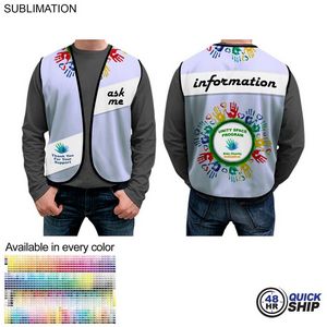 [SU659-8] 48 Hr Quick Ship - Domestic Made Poplin Vest, Fully Sublimated Front and Back, Uniform Vest