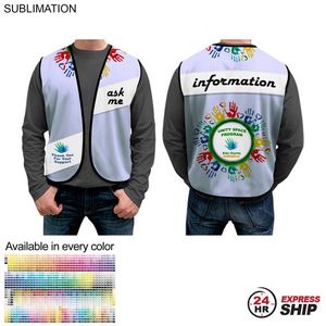[SU659-9] 24 Hr Express Ship - Domestic Made Poplin Vest, Fully Sublimated Front and Back, Uniform Vest