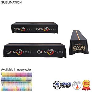 48 Hr Quick Ship - Sublimated Table Cloth for 12' Table (or 2 x 6' tables combined), Closed Back