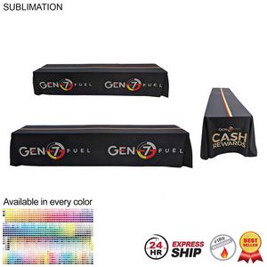 [SU766-4] 24 Hr Express Ship - Sublimated Table Cloth for 12' Table (or 2 x 6' tables combined), Closed Back