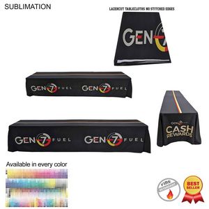 [SU766-5] 12' LazerCut, 4-Sided Sublimated Tablecloth, Drape Style, Closed Back (on 2 x 6' tables combined)