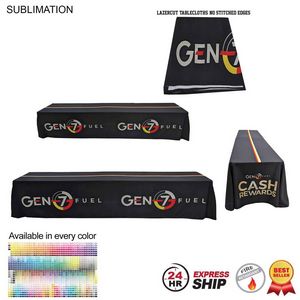 [SU766-6] 24 Hr Express Ship - 12' LazerCut, 4-Sided Sublimated Tablecloth (on 2 x 6' tables combined)