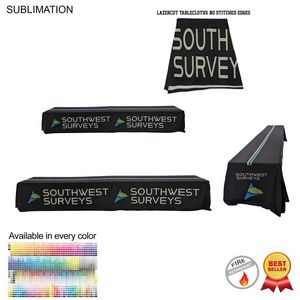 [SU767-5] 16' LazerCut, 4-Sided Sublimated Tablecloth, Drape Style, Closed Back (on 2 x 8' tables combined)
