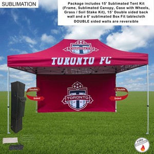 Tent Backwall Package 2, 15' Sublimated Tent Kit and 15' Full DOUBLE Sided Backwall