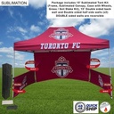48Hr Quick Ship - 15' Sublimated Tent, 15' DOUBLE Sided Backwall and 2 DOUBLE Sided Half Sidewalls