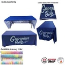 24Hr Express Ship - 6' LazerCut 3-Sided PREMIUM Sublimated Tablecloth, Drape Style, Open Back