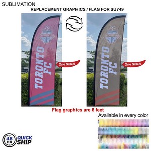 [SU849-9] 48Hr Quick Ship - Replacement Flag for 8.5' Small Feather Flag Kit, Full Color Graphics One Side