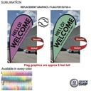 48Hr Quick Ship - Replacement Flag for 9' Small Tear Drop Flag Kit, Full Color Graphics Double Sided
