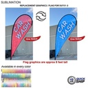48 Hr Quick Ship - Replacement Flag for 12' Medium Tear Drop Flag Kit, Full Color Graphics One Side