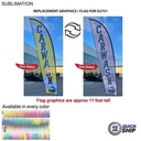 48 Hr Quick Ship - Replacement Flag for 13' Medium Feather Flag Kit, Full Color Graphics One Side