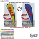 48Hr Quick Ship - Replacement Flag for 13.5' Large Tear Drop Flag Kit, Full Color Graphics Two Sided
