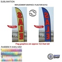 48 Hr Quick Ship - Replacement Flag for 15' Large Feather Flag Kit, Full Color Graphics One Side