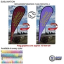 48 Hr Quick- Replacement Flag for 16' X-Large Tear Drop Flag Kit, Full Color Graphics Double Sided