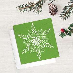 [BSS4885] Blooming Snowflake Square Business Holiday Cards