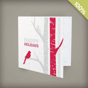 [BTS4884] Birch Trees Square Business Holiday Cards