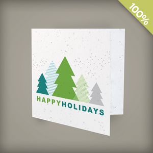 [MTS4886] Modern Trees Square Business Holiday Cards