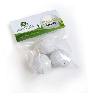 [PGB4661] "Plantable Golf Balls" Seed Bombs Cellopack 3