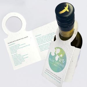 [SPW3045] Double-Sided Seed Paper Wine Bottle Tag With Fold
