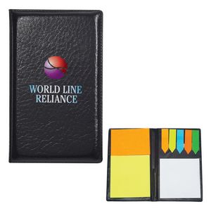 [1360] Leather Look Padfolio With Sticky Notes & Flags