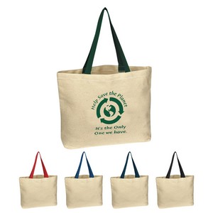 [3019] Natural Cotton Canvas Tote Bag