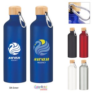 [57014] 25 Oz. Aluminum Tundra Bike Bottle With Bamboo Lid