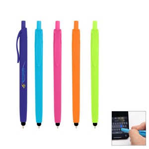[12002] Zinnia Rubberized Pen With Stylus