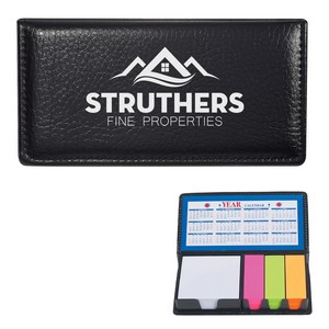[1365] Leather Look Case Of Sticky Notes With Calendar