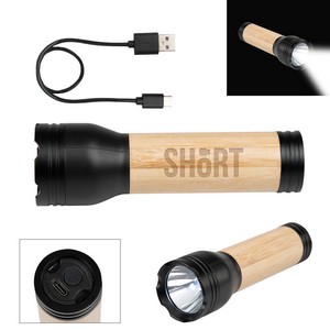 [20048] Bamboo Rechargeable Led Flashlight