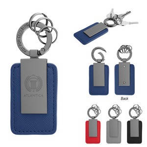 [20064] Leatherette Carabiner Clip Key Tag