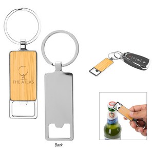 [20082] Bristol Bamboo Key Tag With Bottle Opener