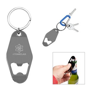 [20094] Motel Style Metal Key Tag With Bottle Opener