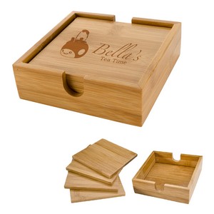 [2209] Bamboo Coaster Set